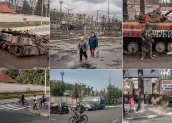 Cum arată Bucha la șase luni după eliberare. Imaginile unui fotoreporter danez, puse față în față: „Totul revine la viață”