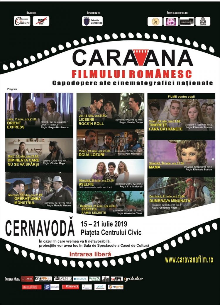 „Caravana filmului românesc” ajunge la Cernavodă şi stă o săptămână, între 15 şi 21 iulie
