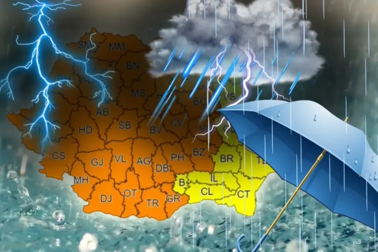 Alertă meteo de vijelii și furtuni în România. Zona care va fi scăldată de ape