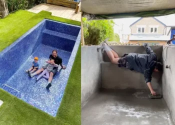 VIDEO Un britanic și-a făcut singur o piscină cu ajutorul tutorialelor de pe YouTube. Cât l-a costat