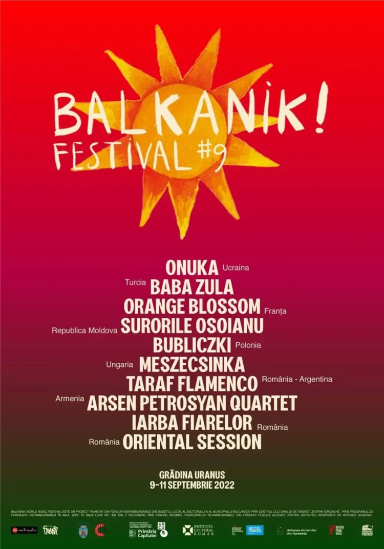 Balkanik Festival se întoarce între 9 și 11 septembrie la Grădina Uranus