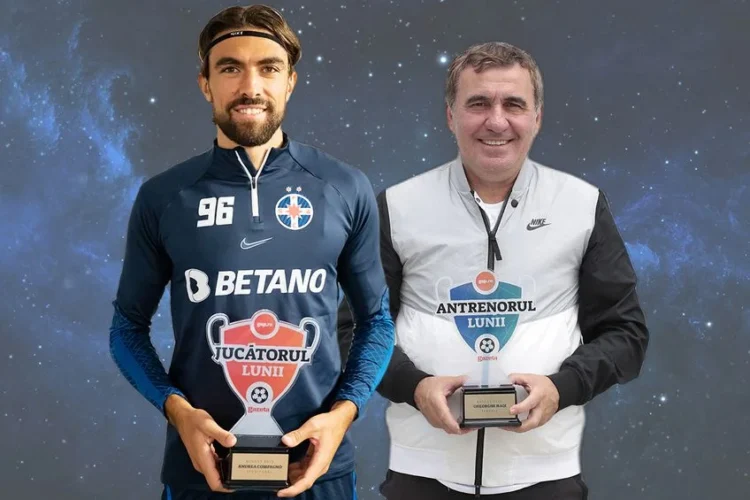 Andrea Compagno a fost ales „Jucătorul lunii august”, iar Gheorghe Hagi – „Antrenorul lunii”!