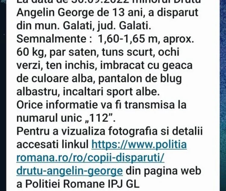 Băiatul din Galați dat dispărut, pentru care s-a dat RO-ALERT, a fost găsit în Gara de Nord din București UPDATE  Explicațiile autorităților