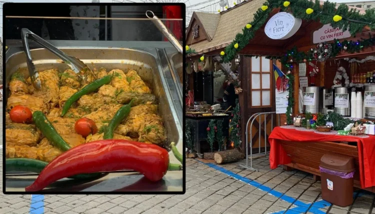 Cât costă o porție de sarmale cu mămăliguță, în Târgul de Crăciun din București