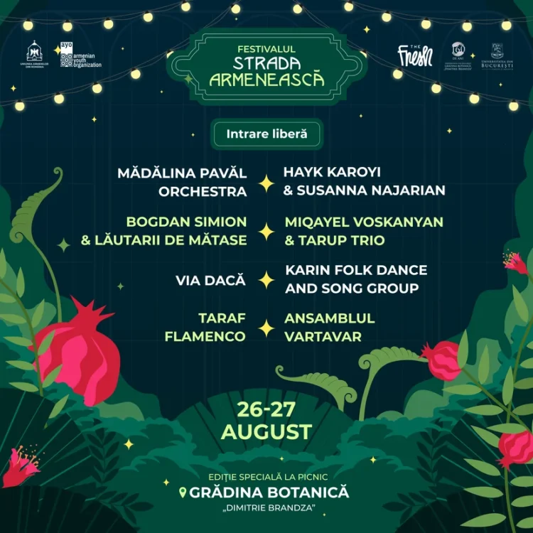 Festivalul Strada Armenească revine între 26 și 27 august, cu o ediție specială la Picnic, în Grădina Botanică din București