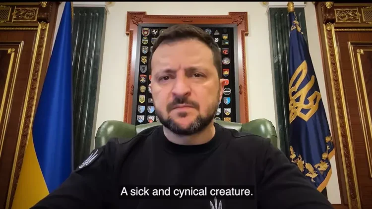 Zelensky îi răspunde lui Putin: „Fiară cinică și bolnavă”