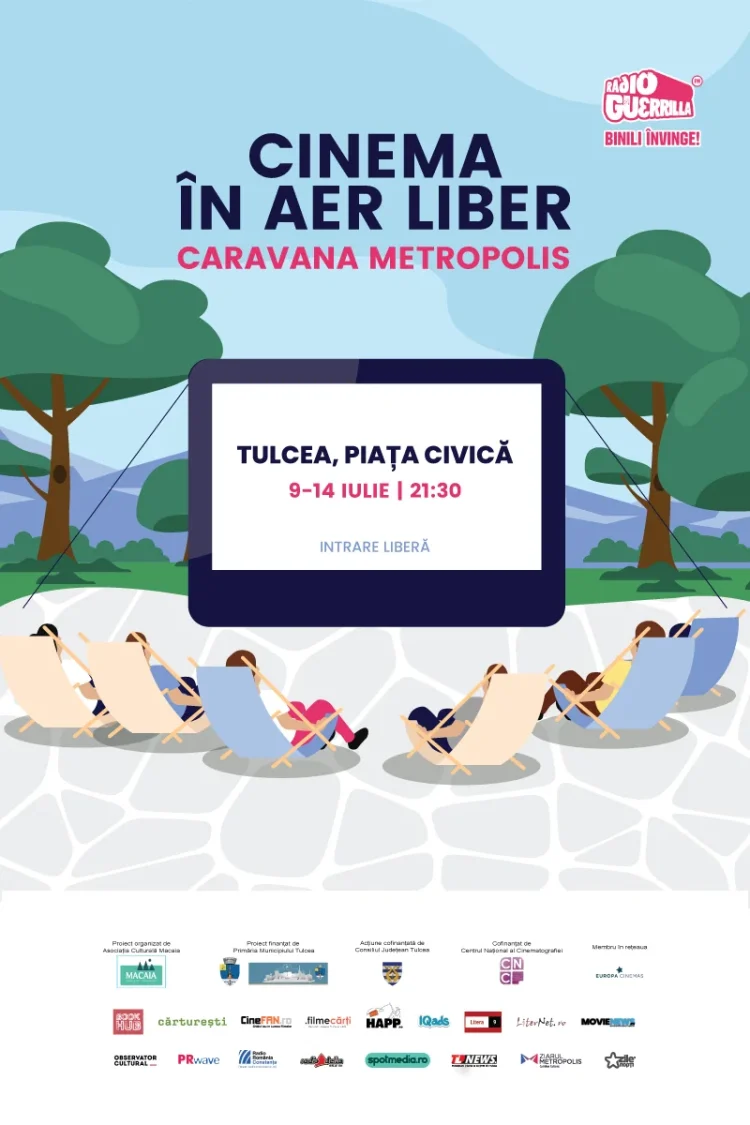 Caravana Metropolis revine la Tulcea cu cinema în aer liber, între 9 și 14 iulie