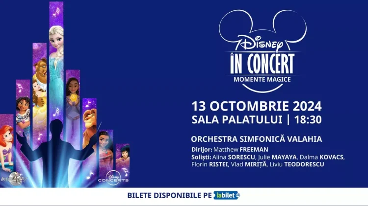 Disney in Concert: muzica magică din filme revine pe scena Sălii Palatului