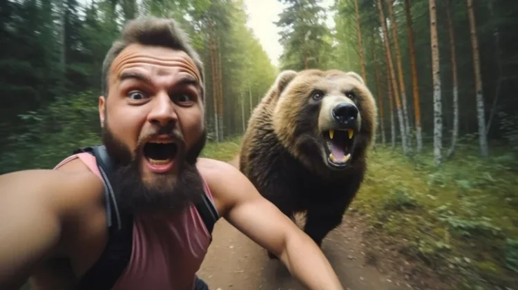Amenzi mari pentru „selfie-ul” cu ursul