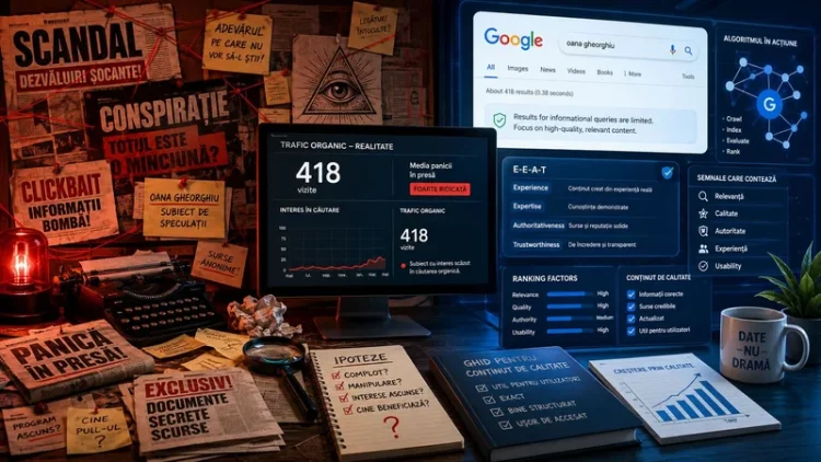 EXCLUSIV INTERGALACTIC! Gândul a demascat Oculta Mondială: Cum a stat Google de pază la ușa Oanei Gheorghiu și a furat click-urile presei „libere”