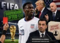 Raport: Un oficial FIFA ar fi decis de unul singur ridicarea suspendării lui Balogun după un apel al lui Trump