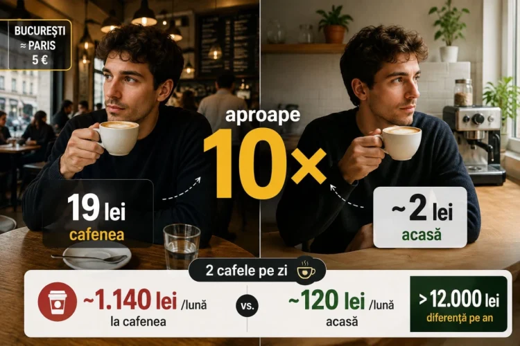 Un cappuccino în București costă cât la Paris, iar diferența față de o cafea făcută acasă a ajuns de zece ori Un cappuccino în București costă cât la Paris, iar diferența față de o cafea făcută acasă a ajuns de zece ori